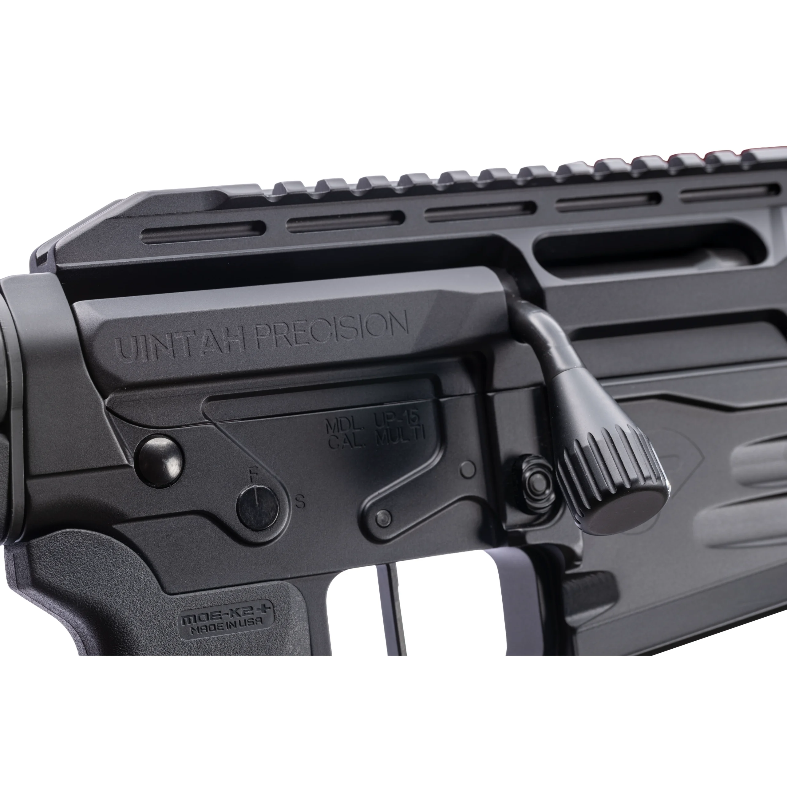 UP-15 Complete Rifle - AR-15 precision rifle, close-up detail view