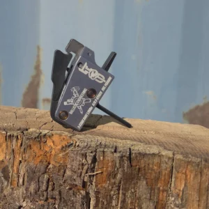 Uintah Precision rifle part on wooden block